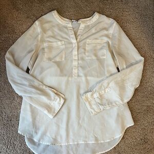 Old Navy White Long Sleeve Blouse
